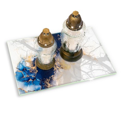 Posavaso de cristal para velas funerarias Abstracción con azul