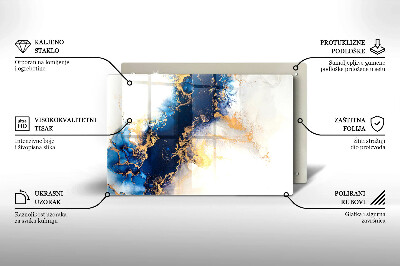 Posavaso de cristal para velas funerarias Abstracción con azul