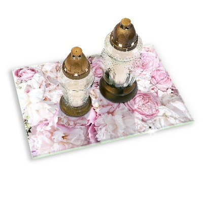 Posavaso de cristal para velas funerarias Ramo de peonías