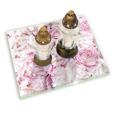 Posavaso de cristal para velas funerarias Ramo de peonías