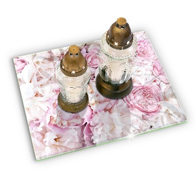 Posavaso de cristal para velas funerarias Ramo de peonías