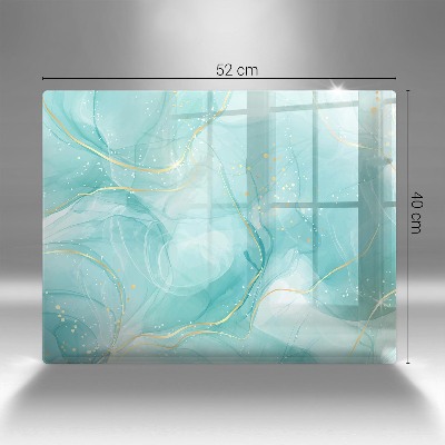 Posavaso de cristal para velas funerarias Abstracción azul y dorada