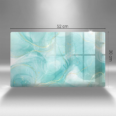 Posavaso de cristal para velas funerarias Abstracción azul y dorada