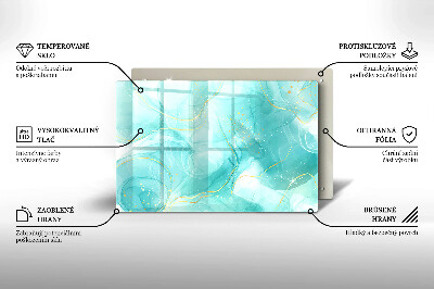 Posavaso de cristal para velas funerarias Abstracción azul y dorada