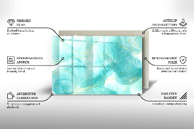 Posavaso de cristal para velas funerarias Abstracción azul y dorada