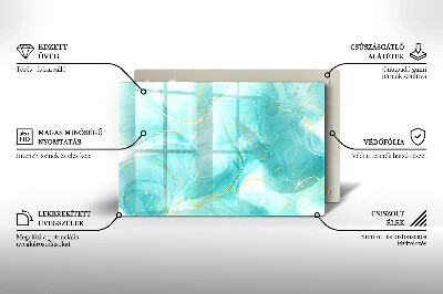 Posavaso de cristal para velas funerarias Abstracción azul y dorada