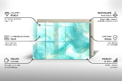 Posavaso de cristal para velas funerarias Abstracción azul y dorada