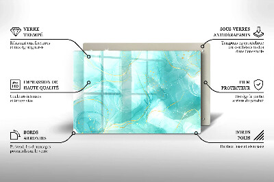 Posavaso de cristal para velas funerarias Abstracción azul y dorada