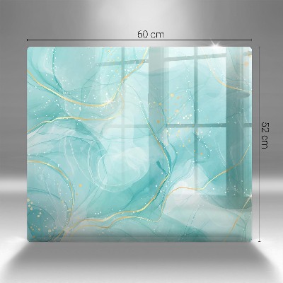 Posavaso de cristal para velas funerarias Abstracción azul y dorada