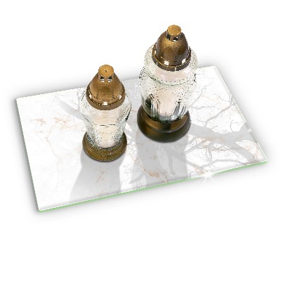 Posavaso de cristal para velas funerarias Elegante piedra de mármol