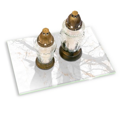 Posavaso de cristal para velas funerarias Elegante piedra de mármol