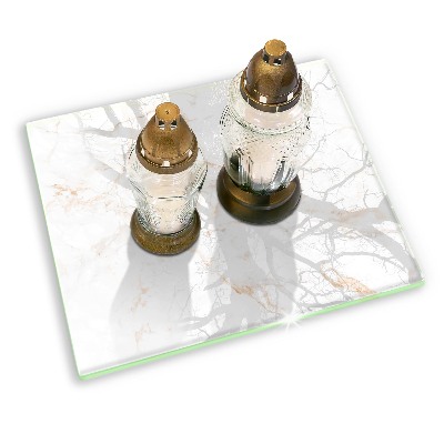Posavaso de cristal para velas funerarias Elegante piedra de mármol