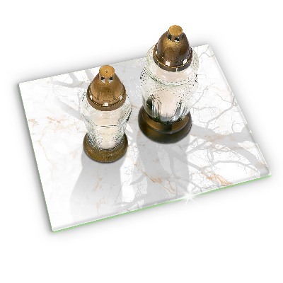 Posavaso de cristal para velas funerarias Elegante piedra de mármol