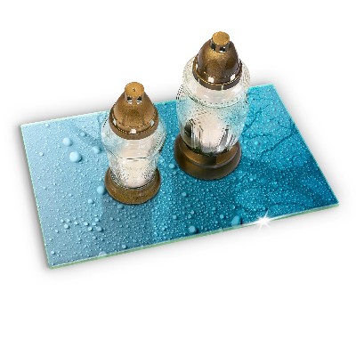 Posavaso de cristal para velas funerarias Gotas de agua