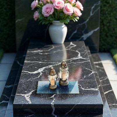 Posavaso de cristal para velas funerarias Gotas de agua