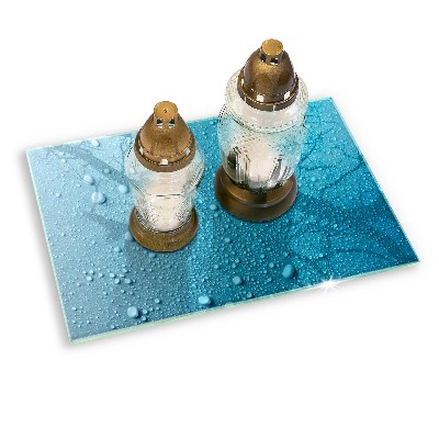 Posavaso de cristal para velas funerarias Gotas de agua