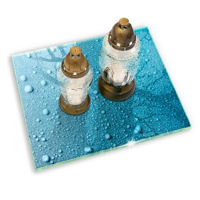 Posavaso de cristal para velas funerarias Gotas de agua