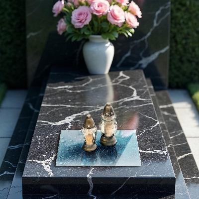 Posavaso de cristal para velas funerarias Gotas de agua