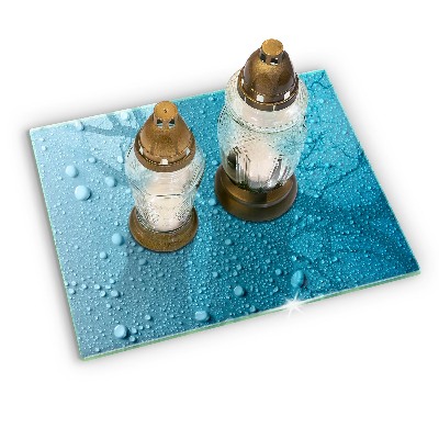 Posavaso de cristal para velas funerarias Gotas de agua