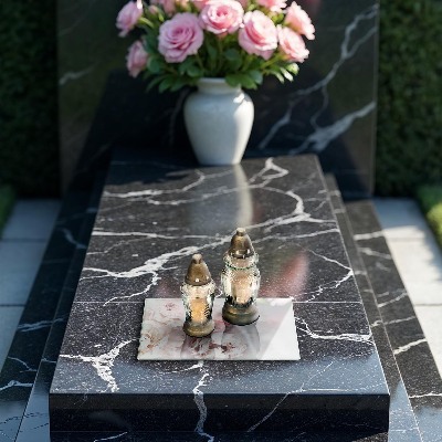 Posavaso de cristal para velas funerarias Peonías pastel