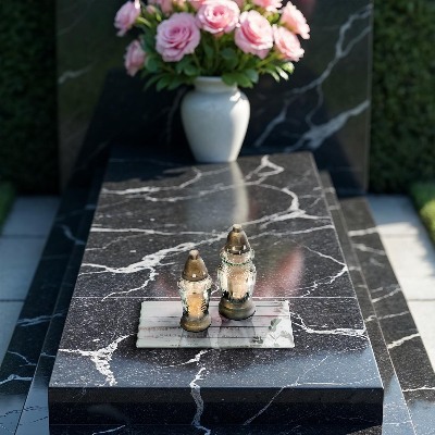 Posavaso de cristal para velas funerarias Viejos tablones y hojas