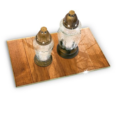 Posavaso de cristal para velas funerarias Tablones de madera