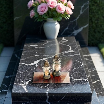 Posavaso de cristal para velas funerarias Tablones de madera