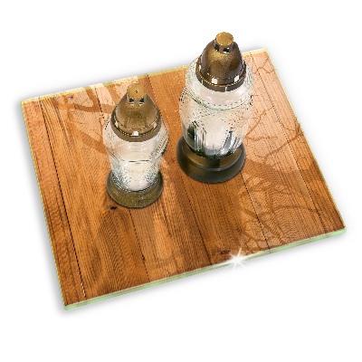 Posavaso de cristal para velas funerarias Tablones de madera