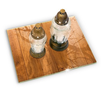 Posavaso de cristal para velas funerarias Tablones de madera