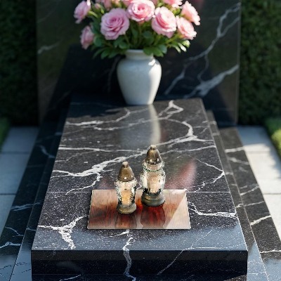 Posavaso de cristal para velas funerarias Tablones de madera