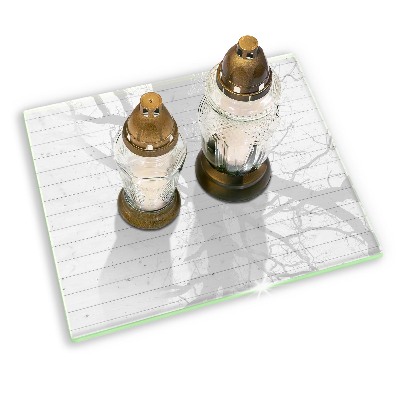 Posavaso de cristal para velas funerarias Tablones modernos de madera clara