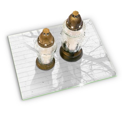 Posavaso de cristal para velas funerarias Tablones modernos de madera clara