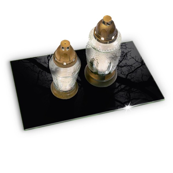 Posavaso de cristal para velas funerarias Color negro