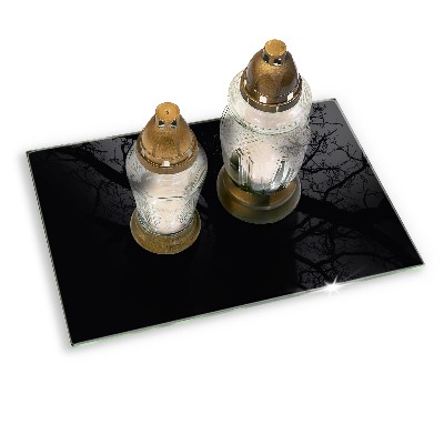 Posavaso de cristal para velas funerarias Color negro