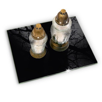 Posavaso de cristal para velas funerarias Color negro