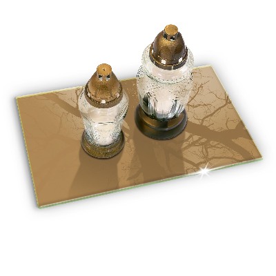 Posavaso de cristal para velas funerarias Beige