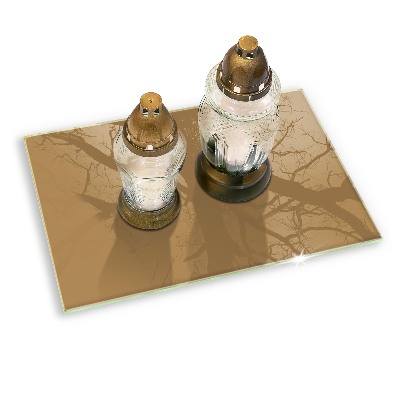 Posavaso de cristal para velas funerarias Beige