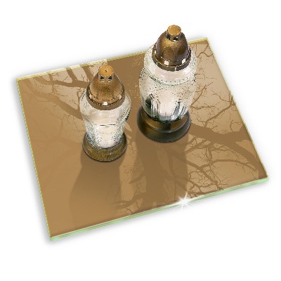 Posavaso de cristal para velas funerarias Beige