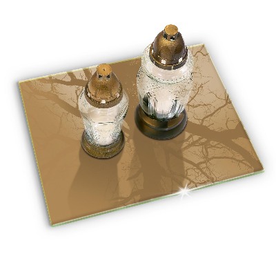 Posavaso de cristal para velas funerarias Beige