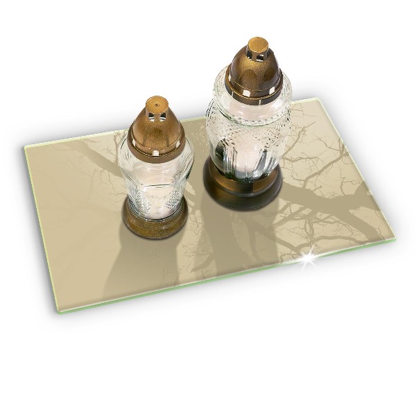 Posavaso de cristal para velas funerarias Color beige