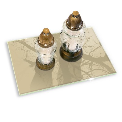 Posavaso de cristal para velas funerarias Color beige