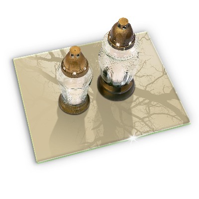 Posavaso de cristal para velas funerarias Color beige