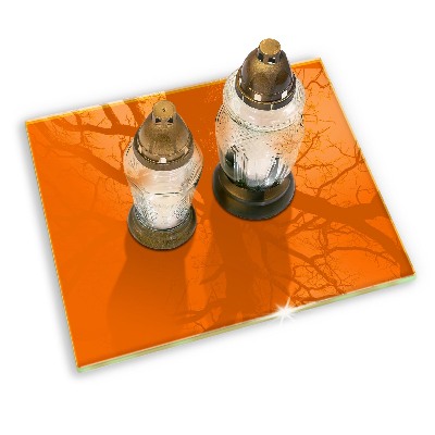 Posavaso de cristal para velas funerarias Color naranja