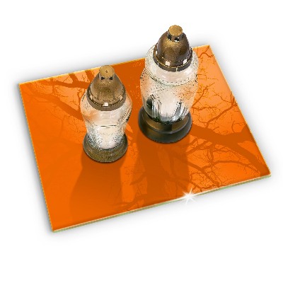 Posavaso de cristal para velas funerarias Color naranja