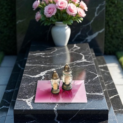 Posavaso de cristal para velas funerarias Color rosa