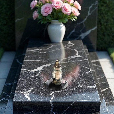 Posavaso de cristal para velas funerarias redondo Formas de piedra 3D