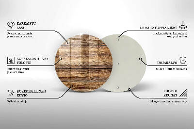 Posavaso de cristal para velas funerarias redondo Tablas con textura de madera