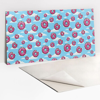 Panel de pvc para pared Donuts rosas en las nubes.