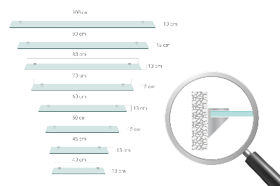 Estante de cristal para baño transparente