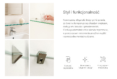 Estante de cristal para baño transparente